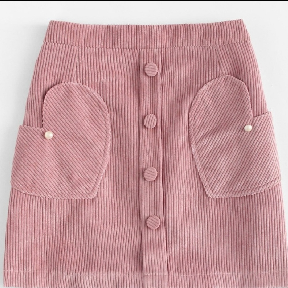 💖 Pink Lolita Corduroy Mini Skirt